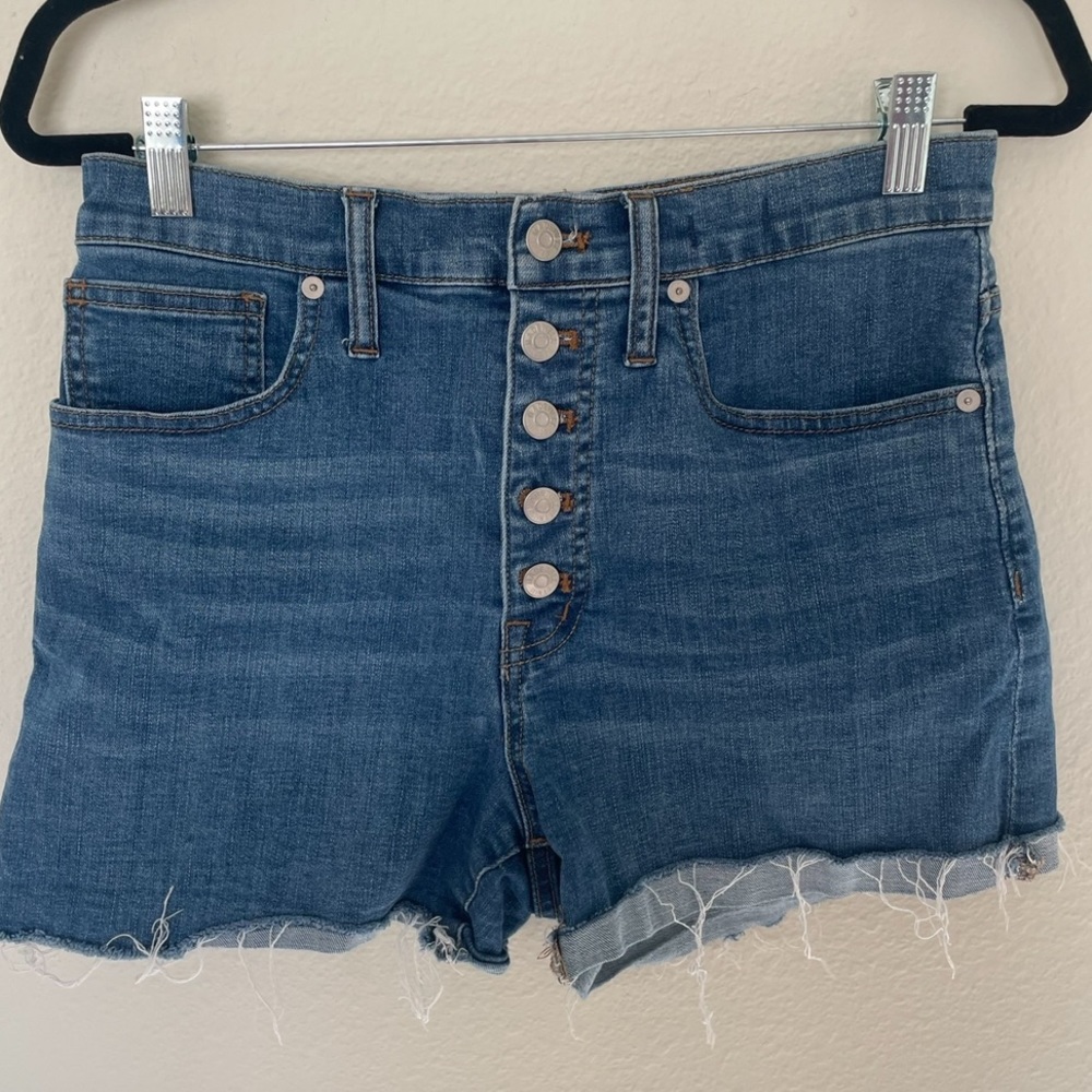 Madewell Denim High Waisted Shorts with Buttons - Picture 7 of 7